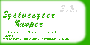 szilveszter mumper business card